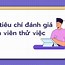 Mẫu Bảng Tiêu Chuẩn Đánh Giá Công Việc